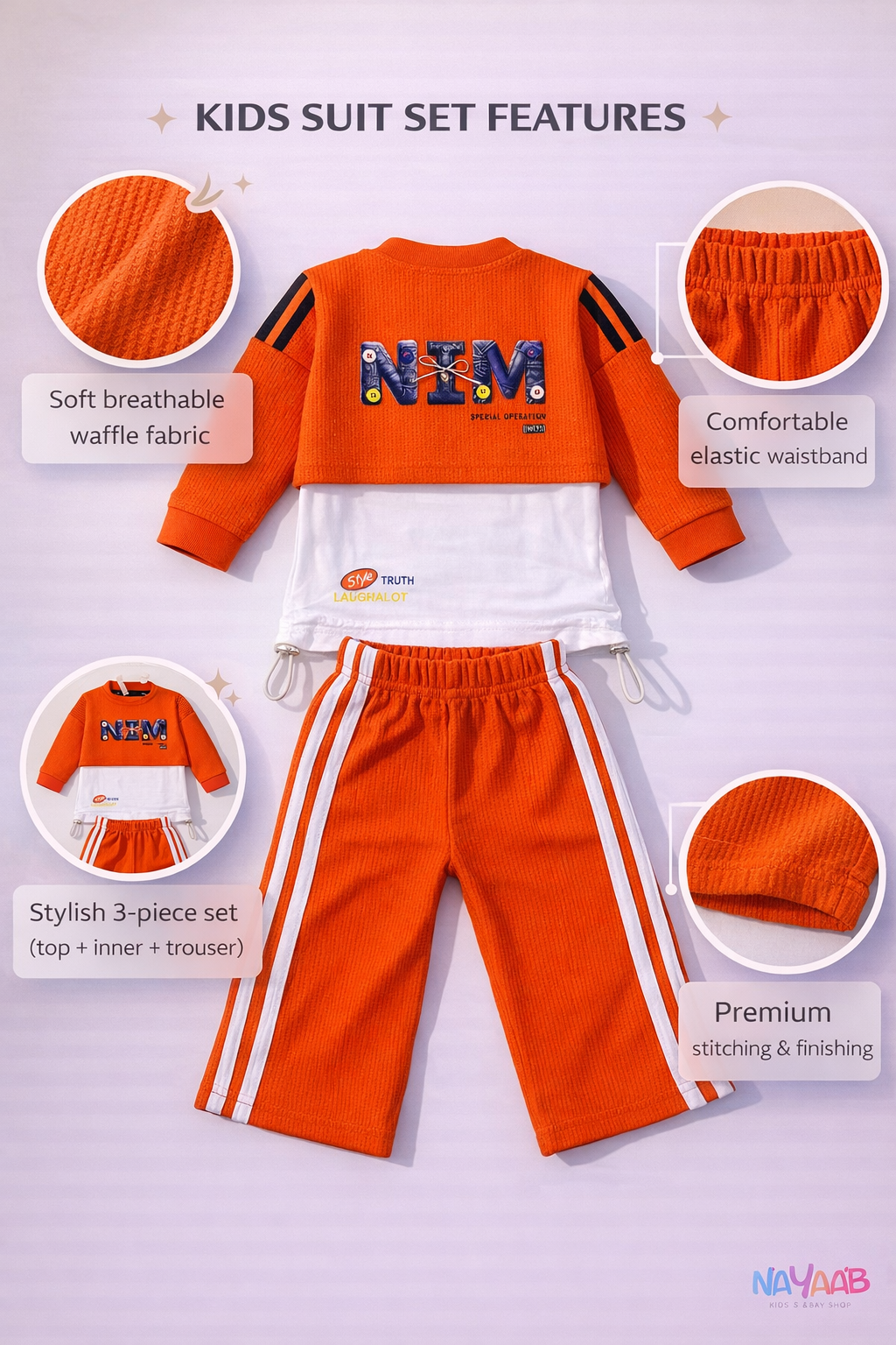 Orange NIM Waffle Layered Suit D-2