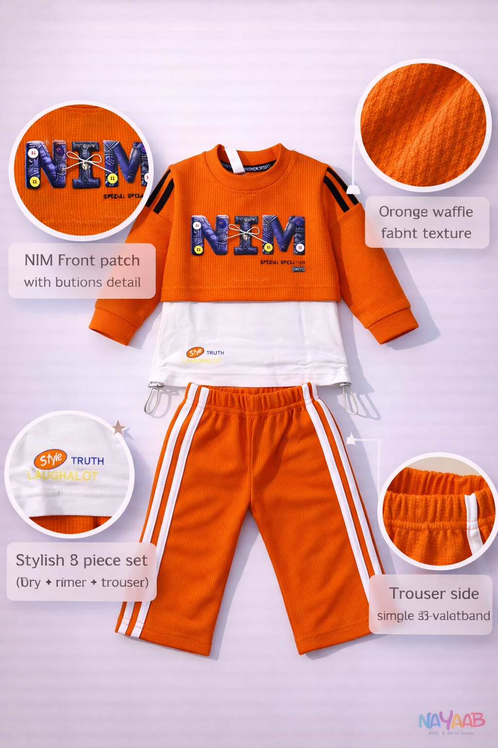 Orange NIM Waffle Layered Suit D-2