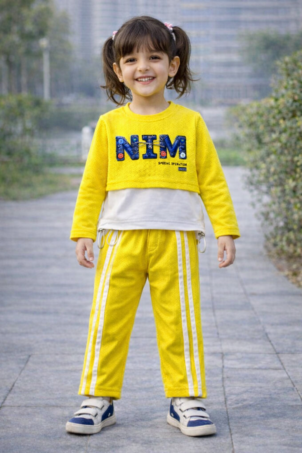 Yellow NIM Waffle Layered Suit D-2