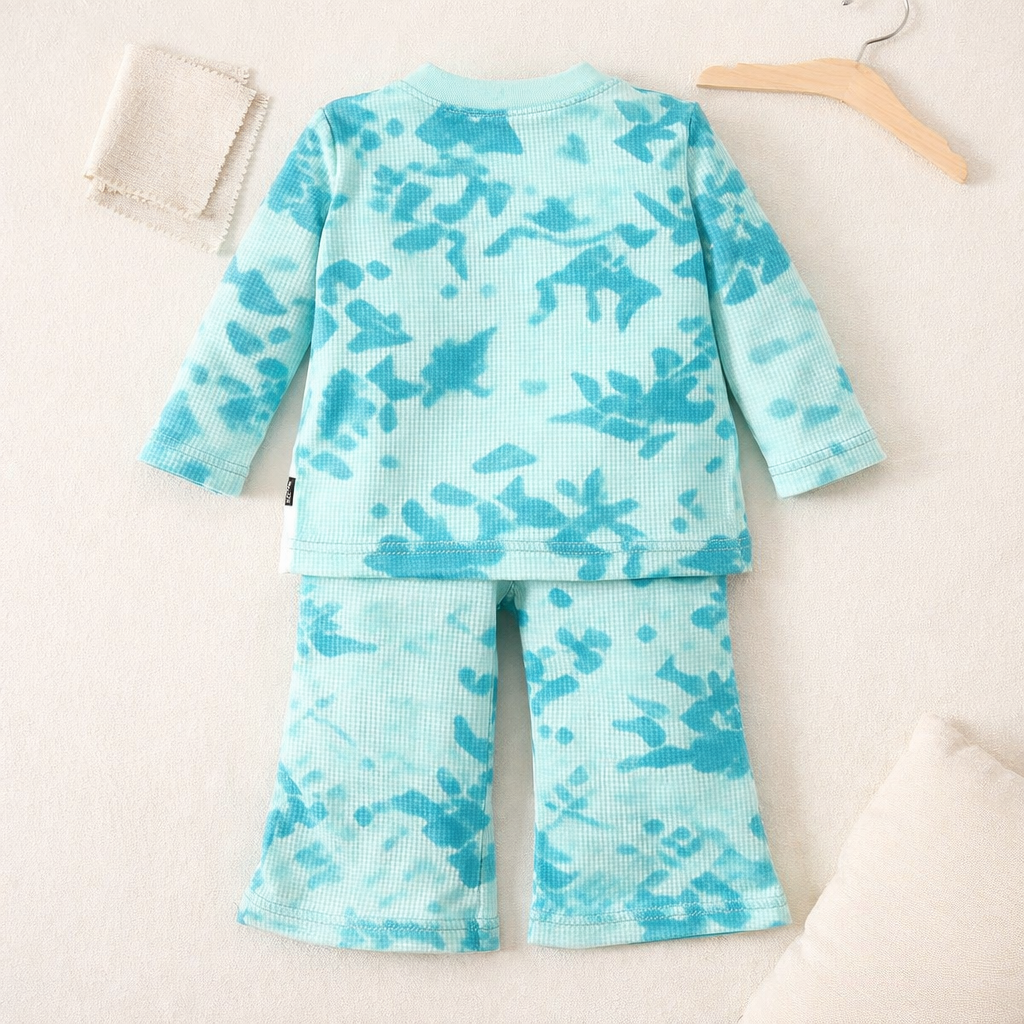 Sky Blue Butterfly Waffle Suit – D-1
