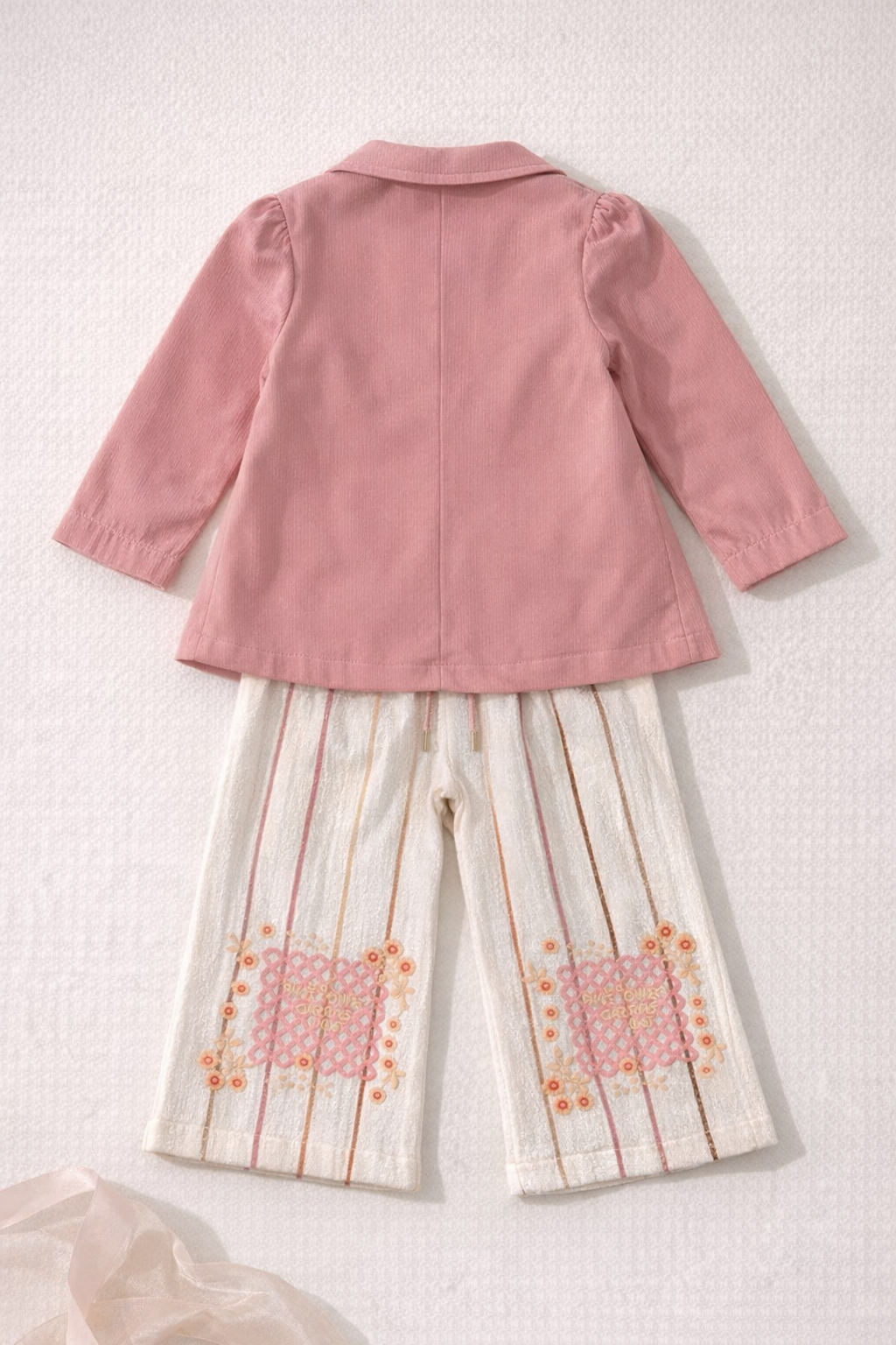 Pink Elegant Blazer Style Girls Suit C-1