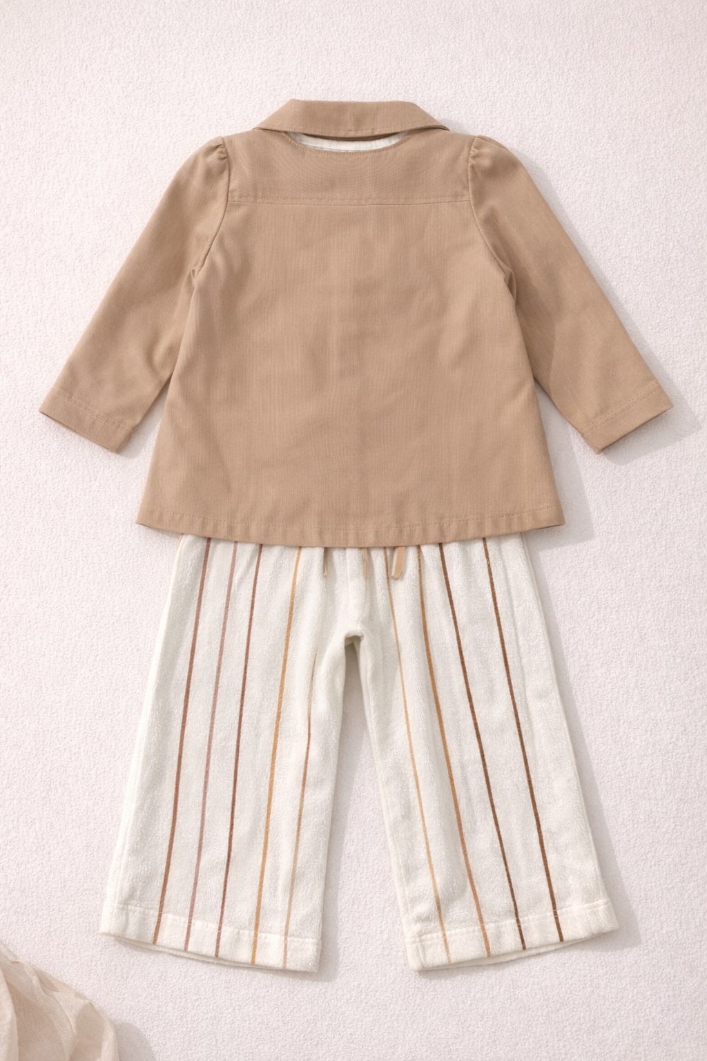 Beige Elegant Blazer Style Girls Suit C-1