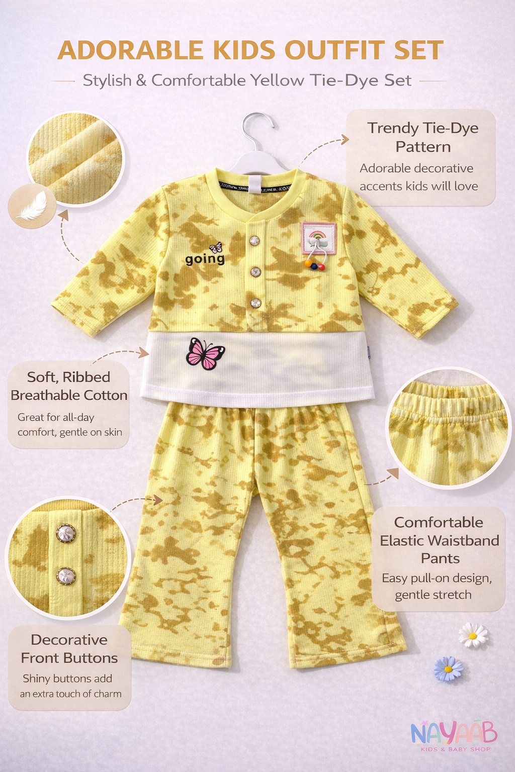 Yellow Butterfly Waffle Suit – D-1