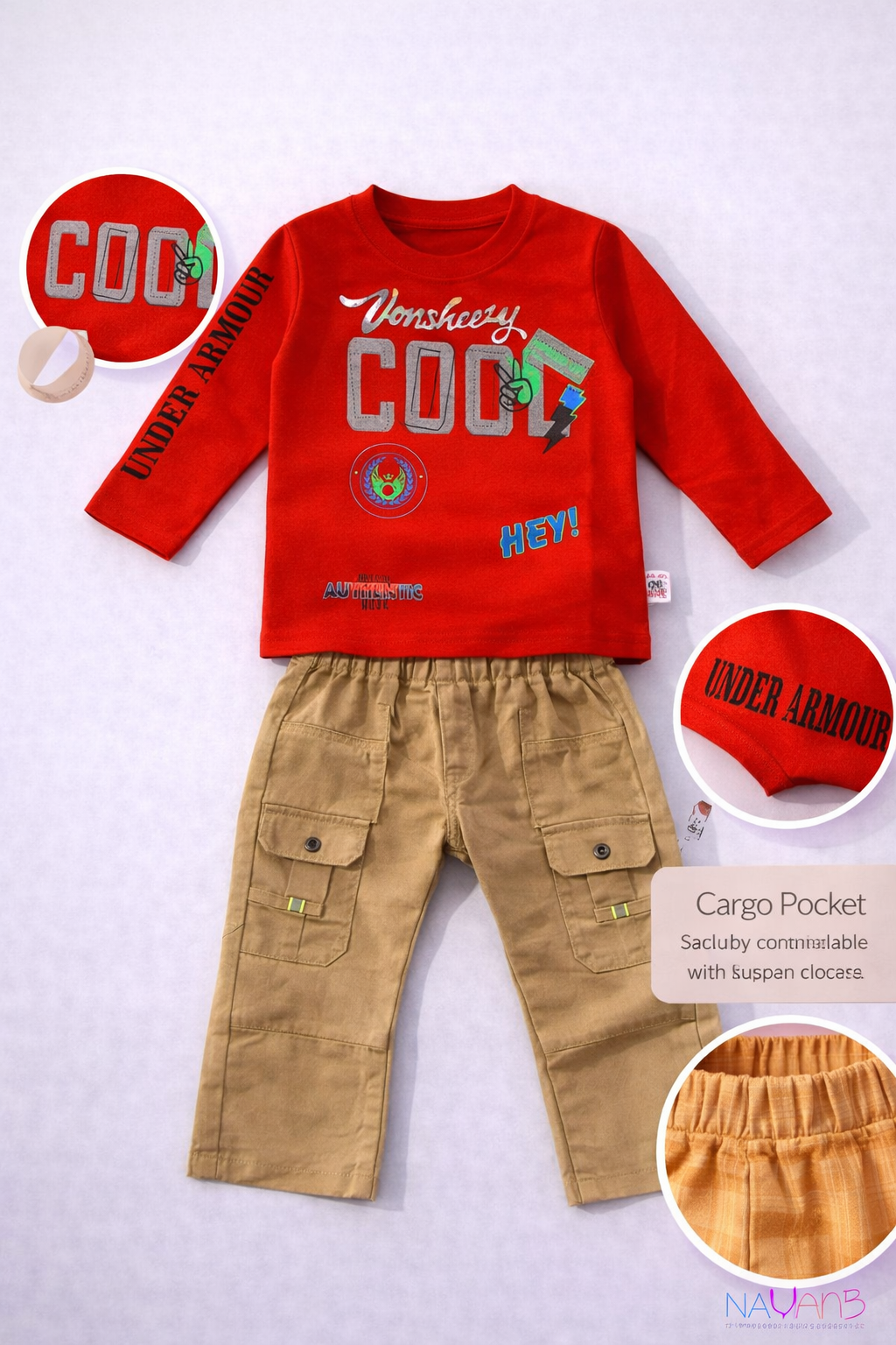 Red COOL Graphic Cargo Suit B-2