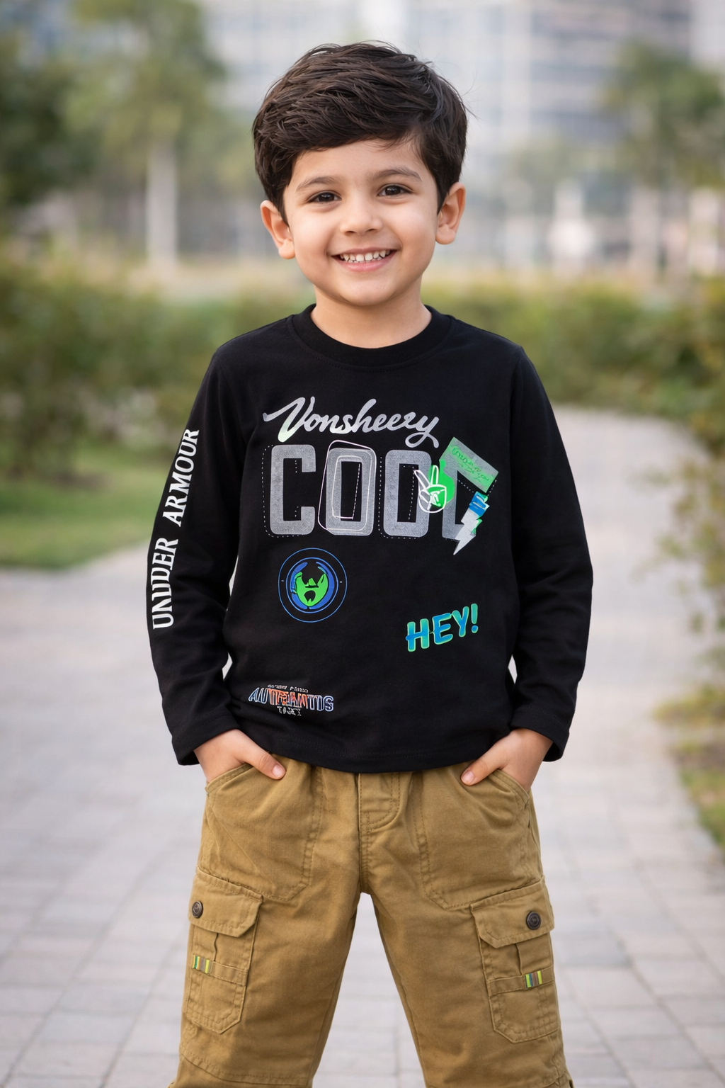 Black COOL Graphic Cargo Suit B-2