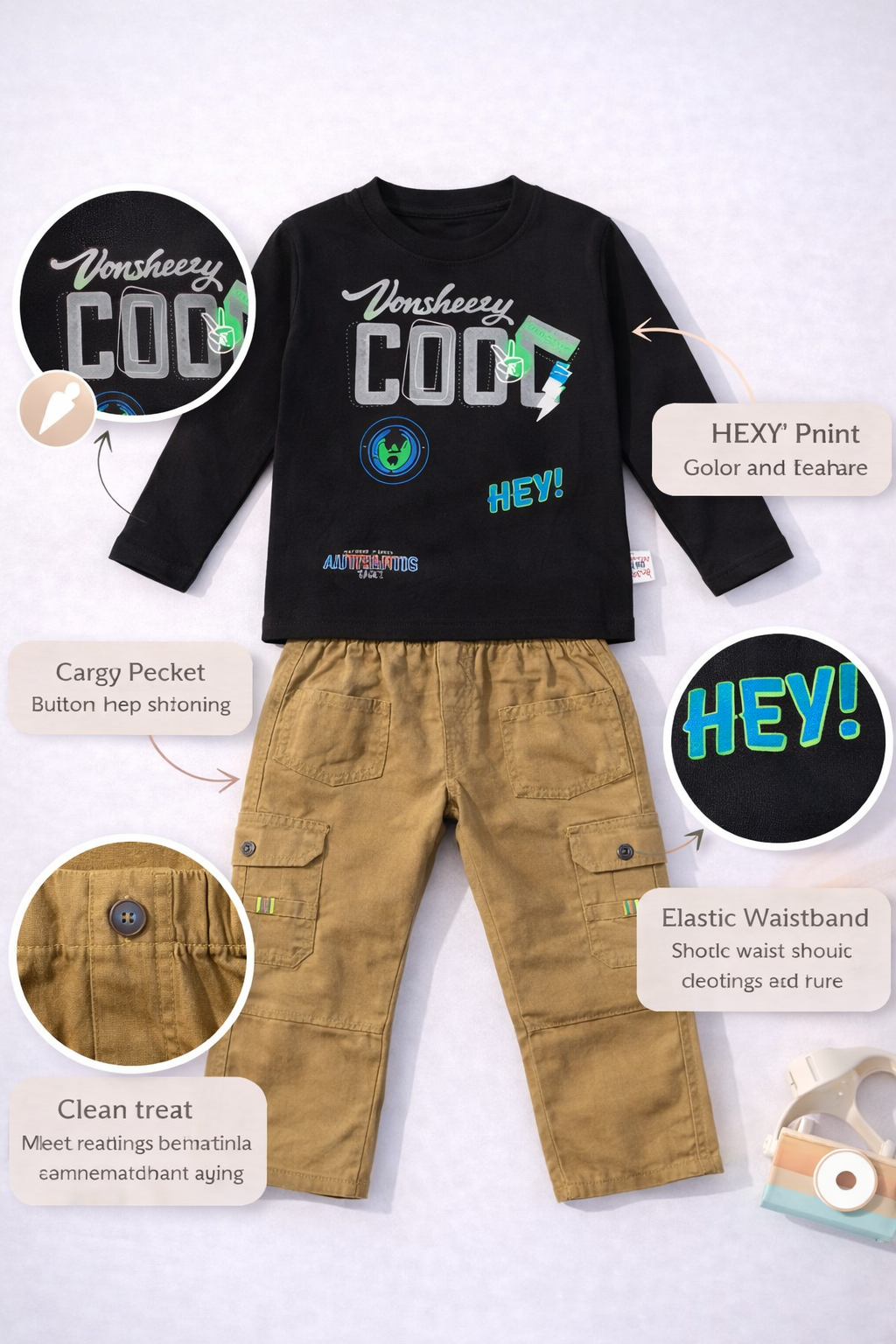 Black COOL Graphic Cargo Suit B-2