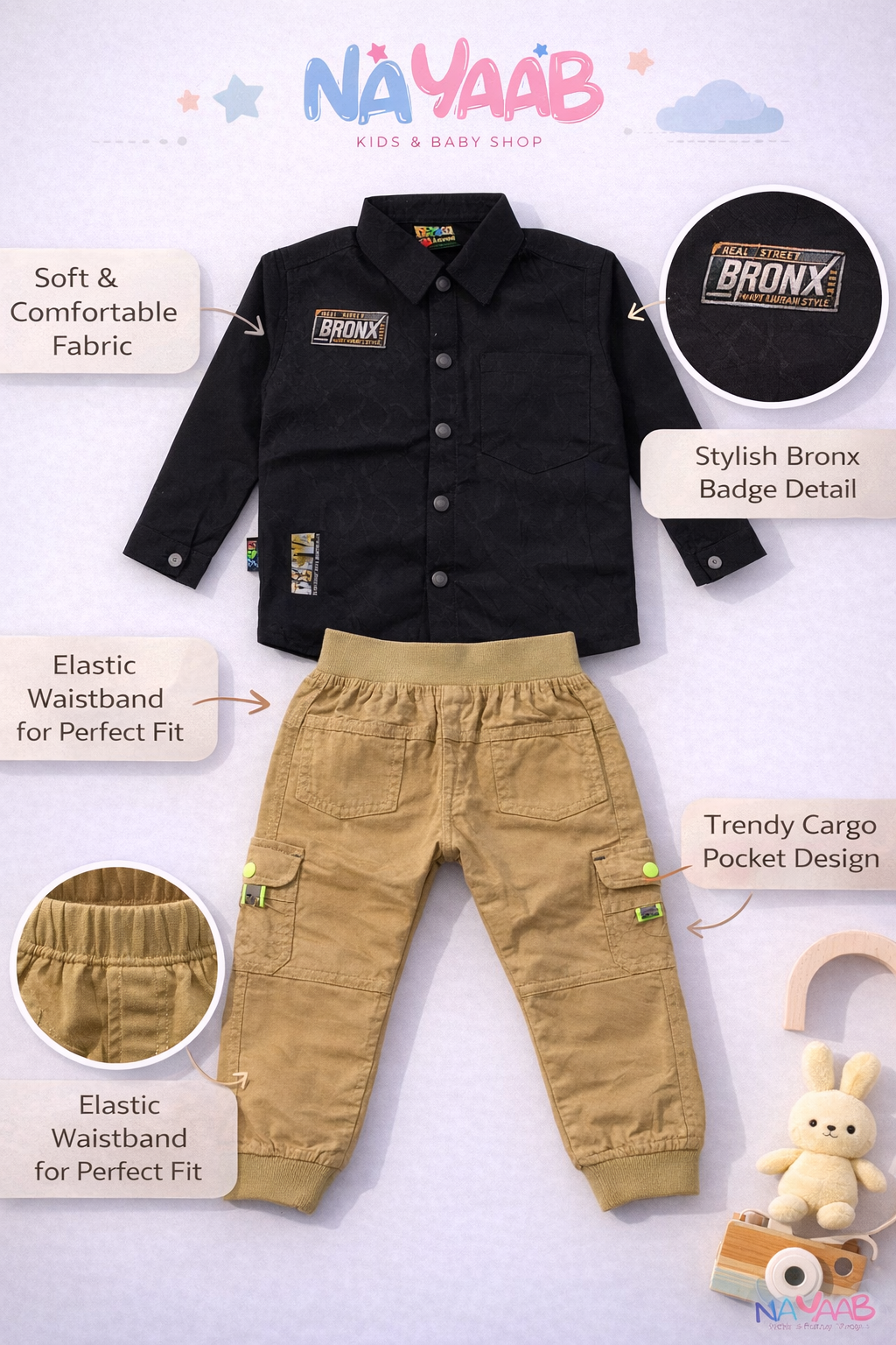 BRONX Street Style Shirt & Cargo Suit B-3