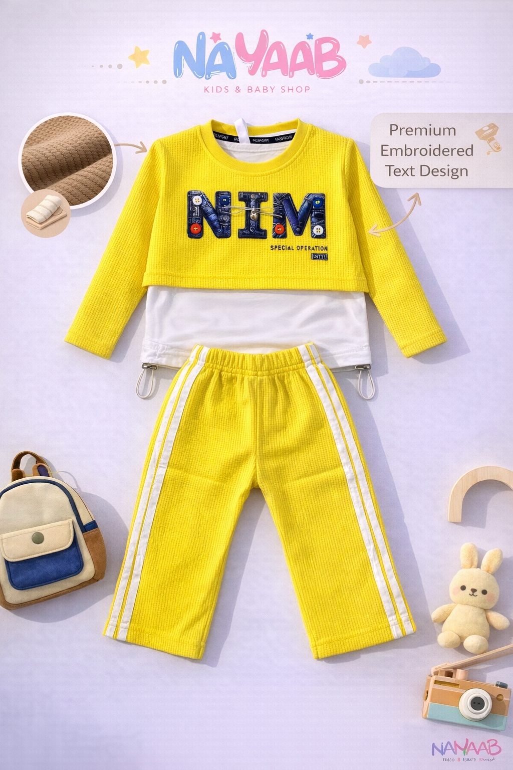 Yellow NIM Waffle Layered Suit D-2