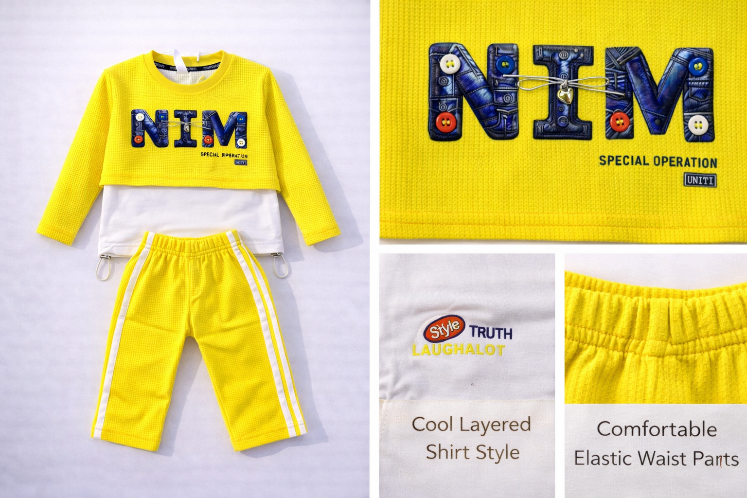 Yellow NIM Waffle Layered Suit D-2