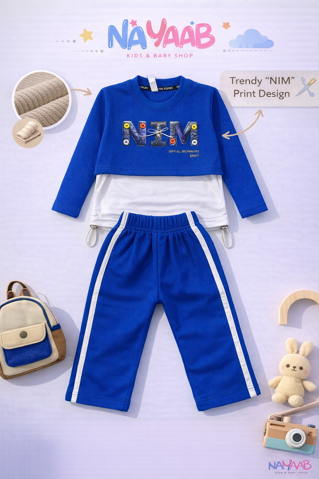 Blue NIM Waffle Layered Suit D-2