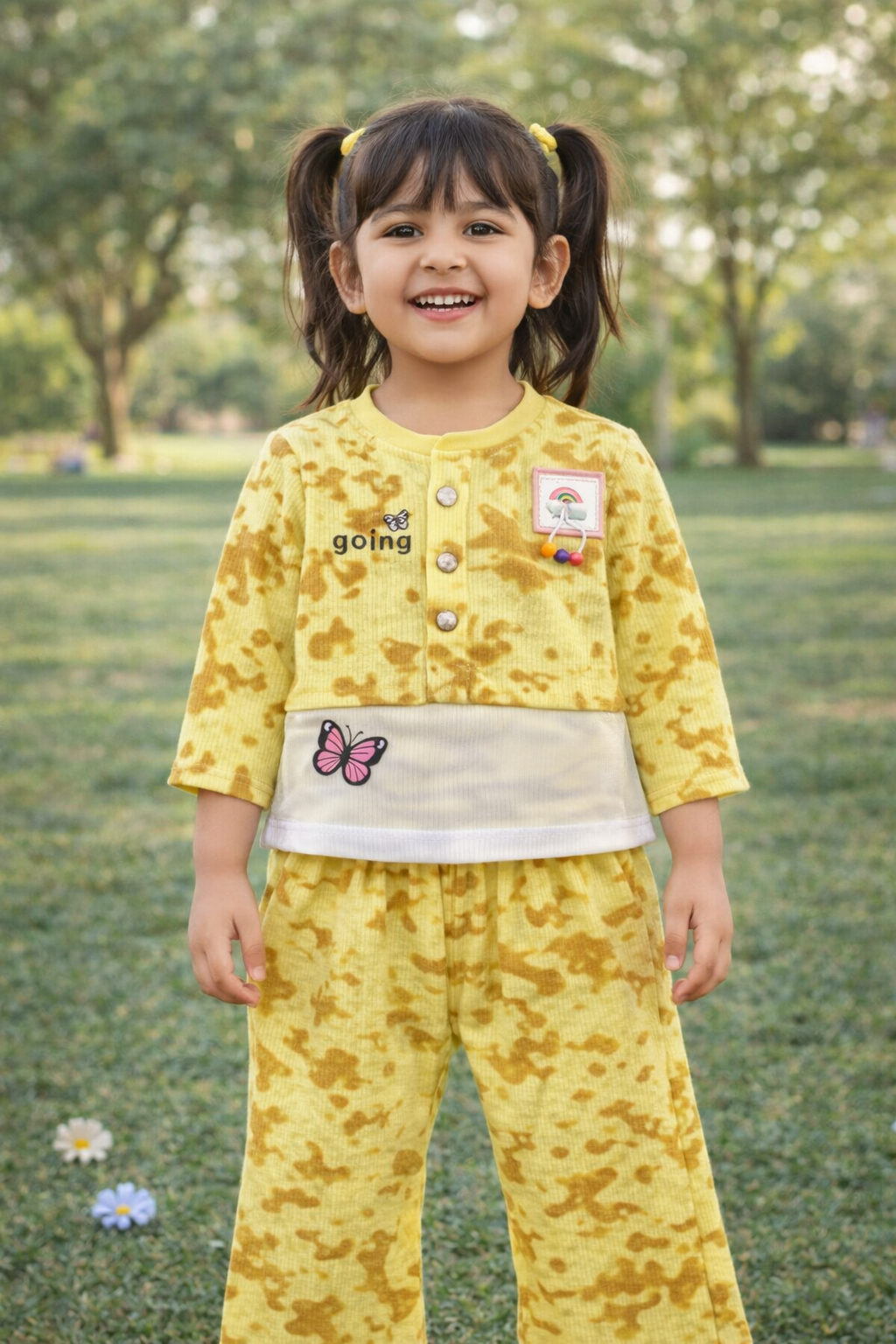 Yellow Butterfly Waffle Suit – D-1