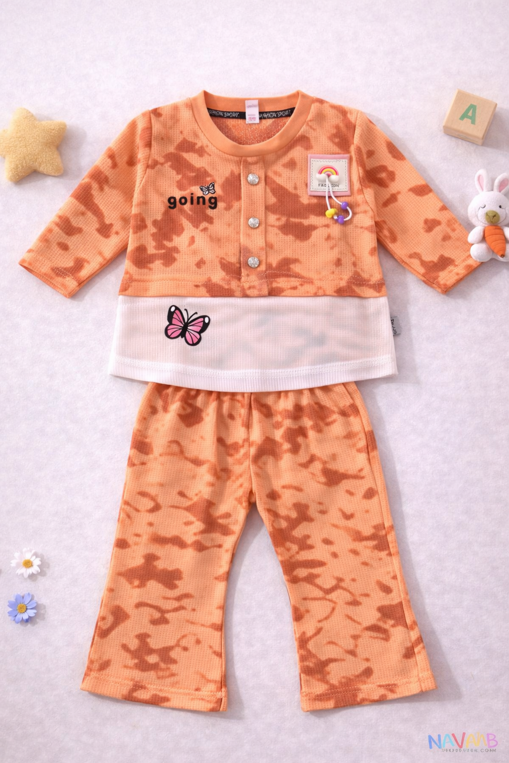 Orange Butterfly Waffle Suit – D-1