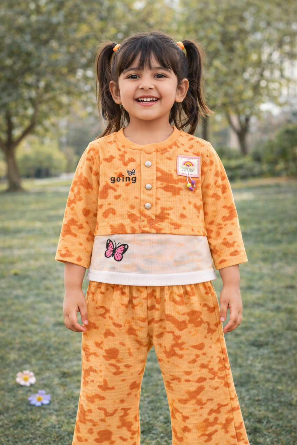 Orange Butterfly Waffle Suit – D-1