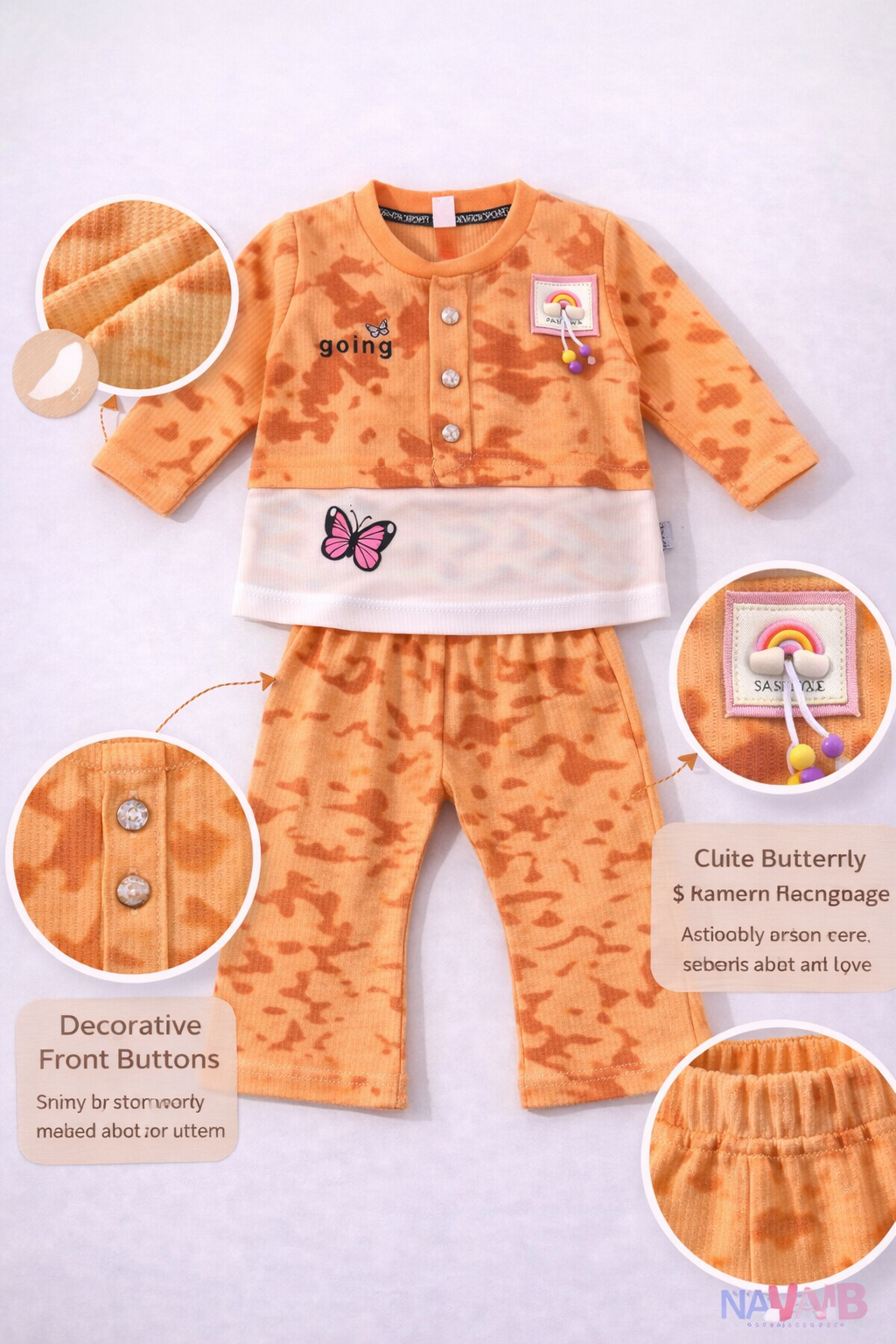 Orange Butterfly Waffle Suit – D-1