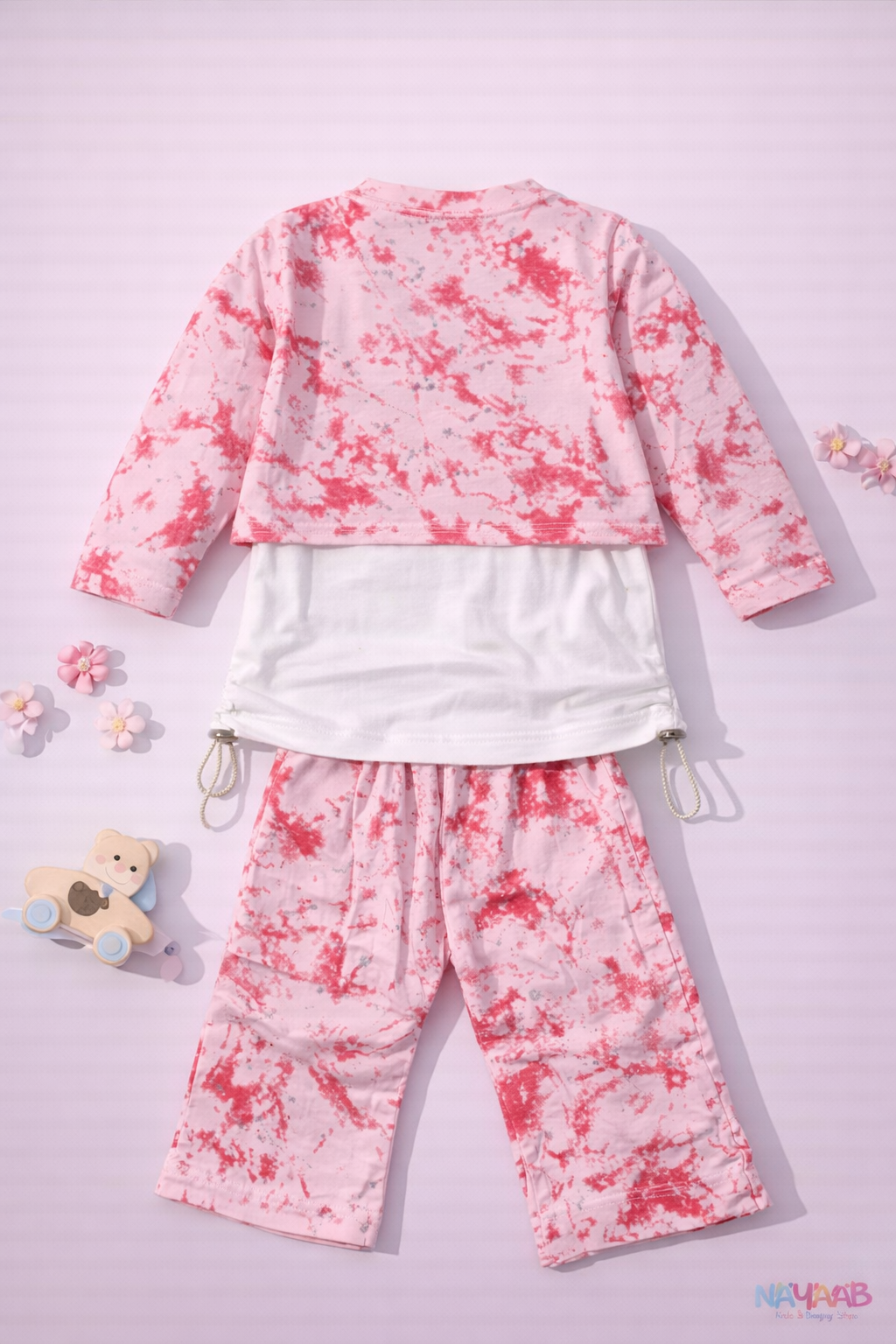 Pink Dreamer Tie-Dye 3-Piece Outfit Set - D-3