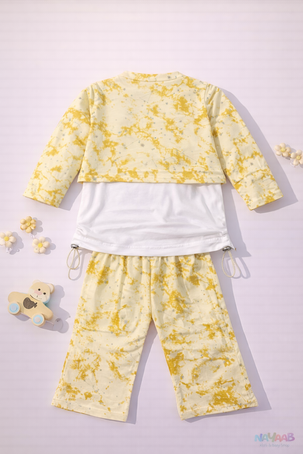 Yellow Dreamer Tie-Dye 3-Piece Outfit Set - D-3