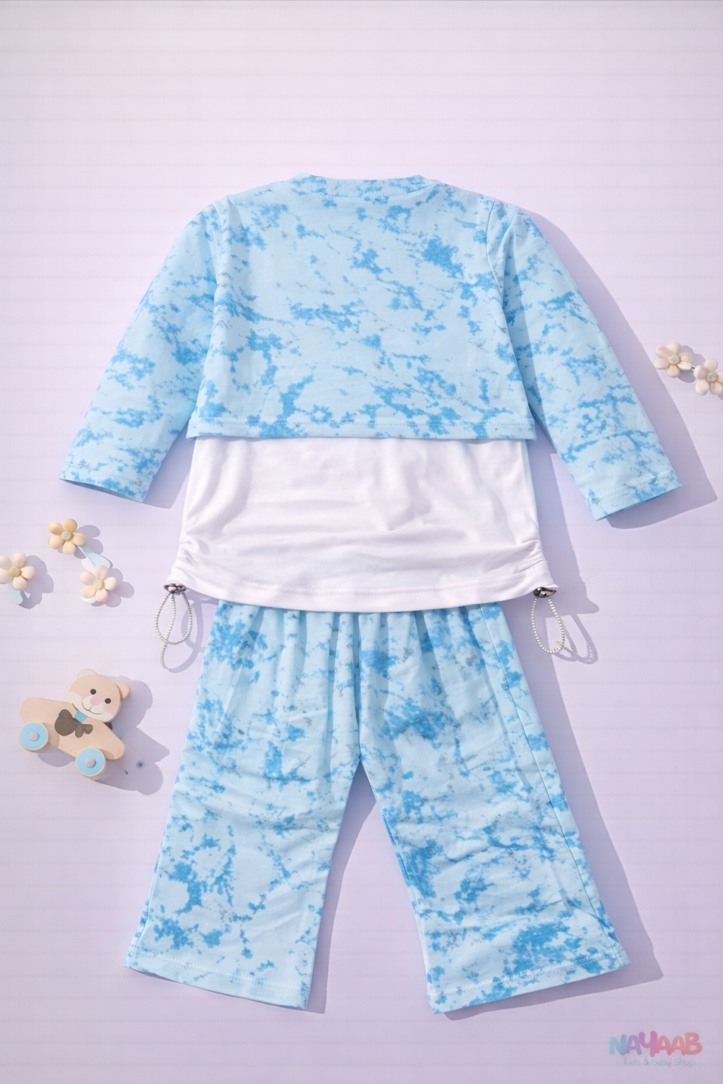 Blue Dreamer Tie-Dye 3-Piece Outfit Set - D-3