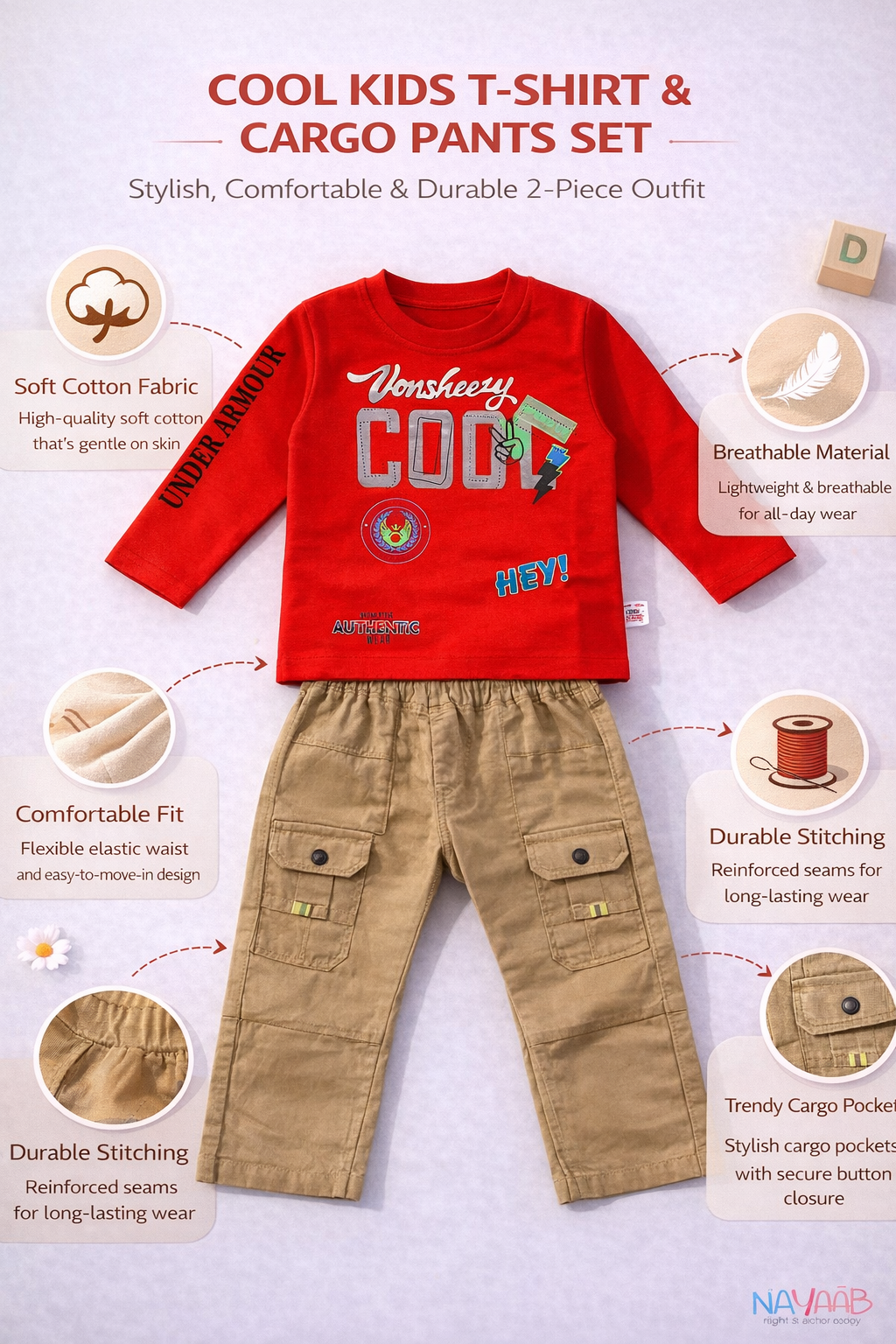 Red COOL Graphic Cargo Suit B-2