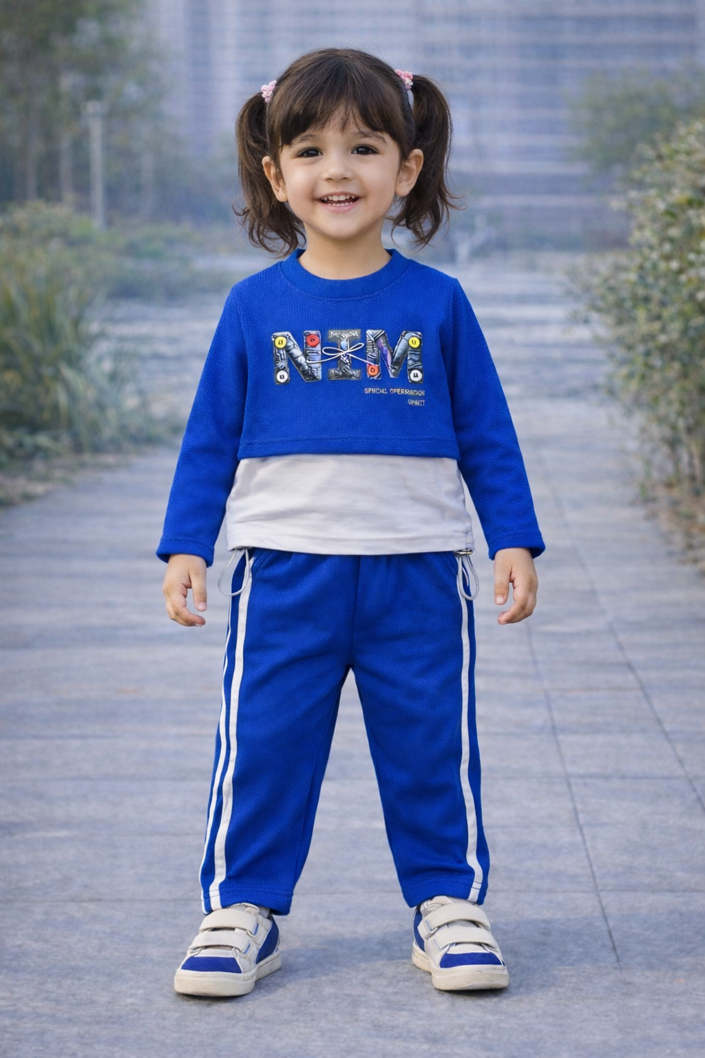 Blue NIM Waffle Layered Suit D-2